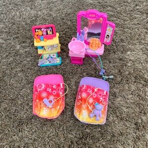 Fisher Price Loving Family Dollhouse Accessories Gaming System Slumber Party Lot